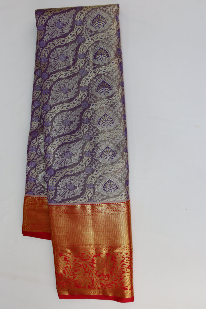 Graceful Violet Kanjipuram Saree