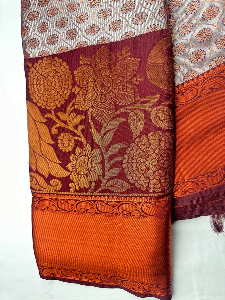 Classy Marron Kanjipuram Silk Saree