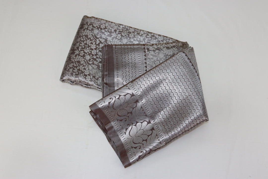 Classic Grey Kanjipuram Saree