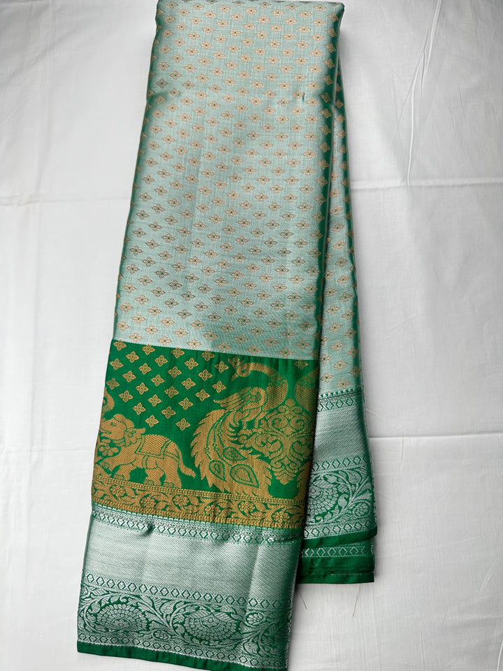 Trendy Green Kanjipuram Silk Saree