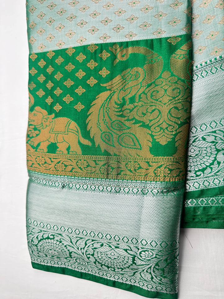 Trendy Green Kanjipuram Silk Saree