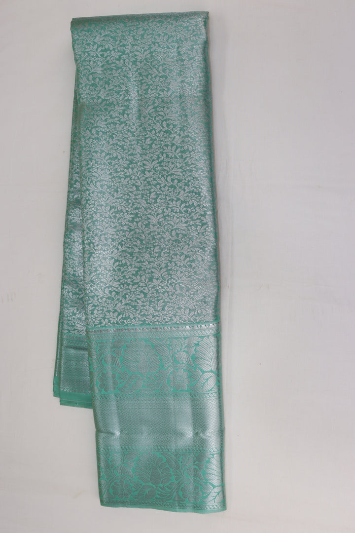 Timeless Sea Blue Kanjipuram Saree