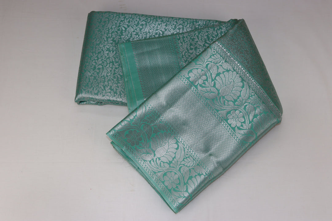 Timeless Sea Blue Kanjipuram Saree