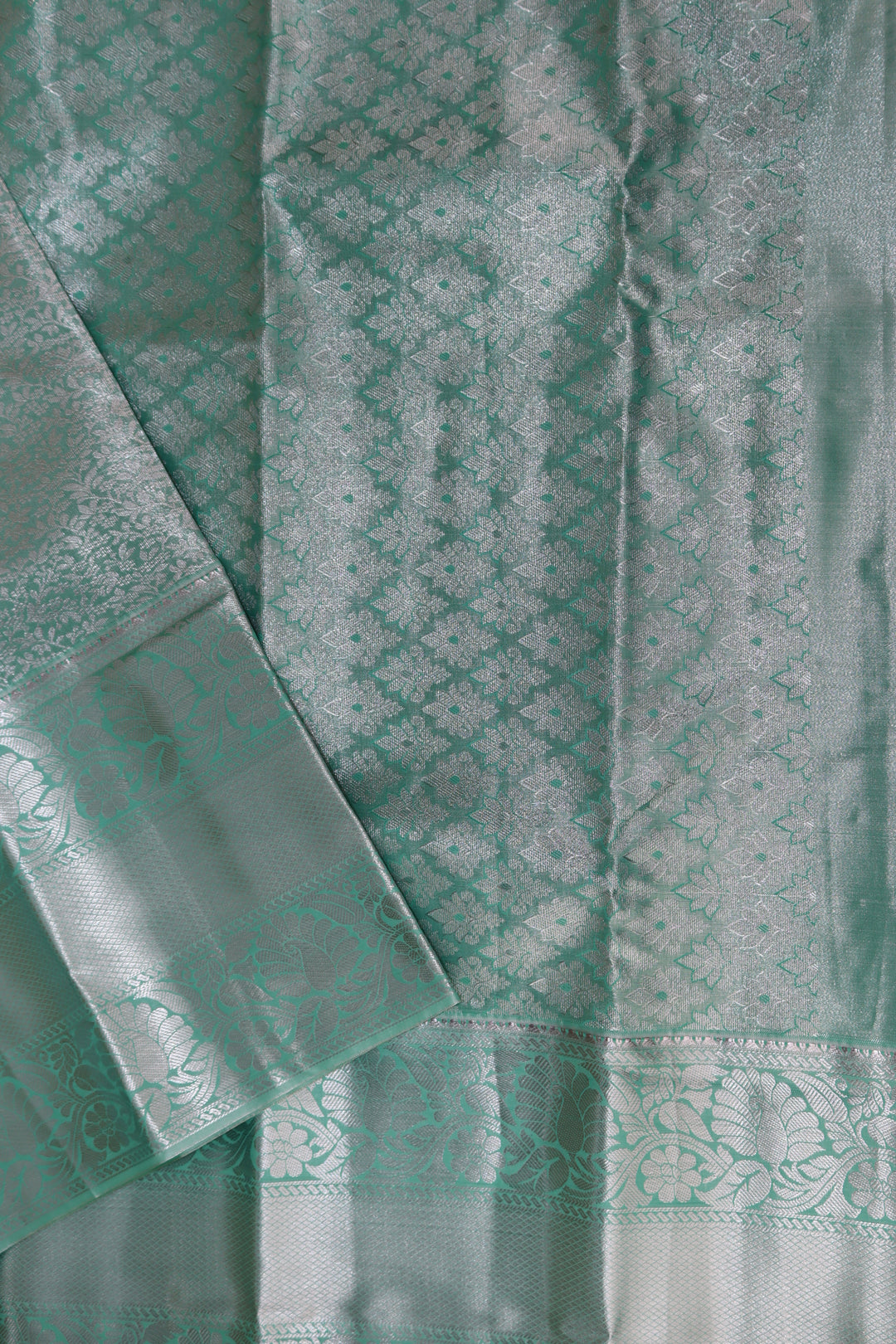 Timeless Sea Blue Kanjipuram Saree