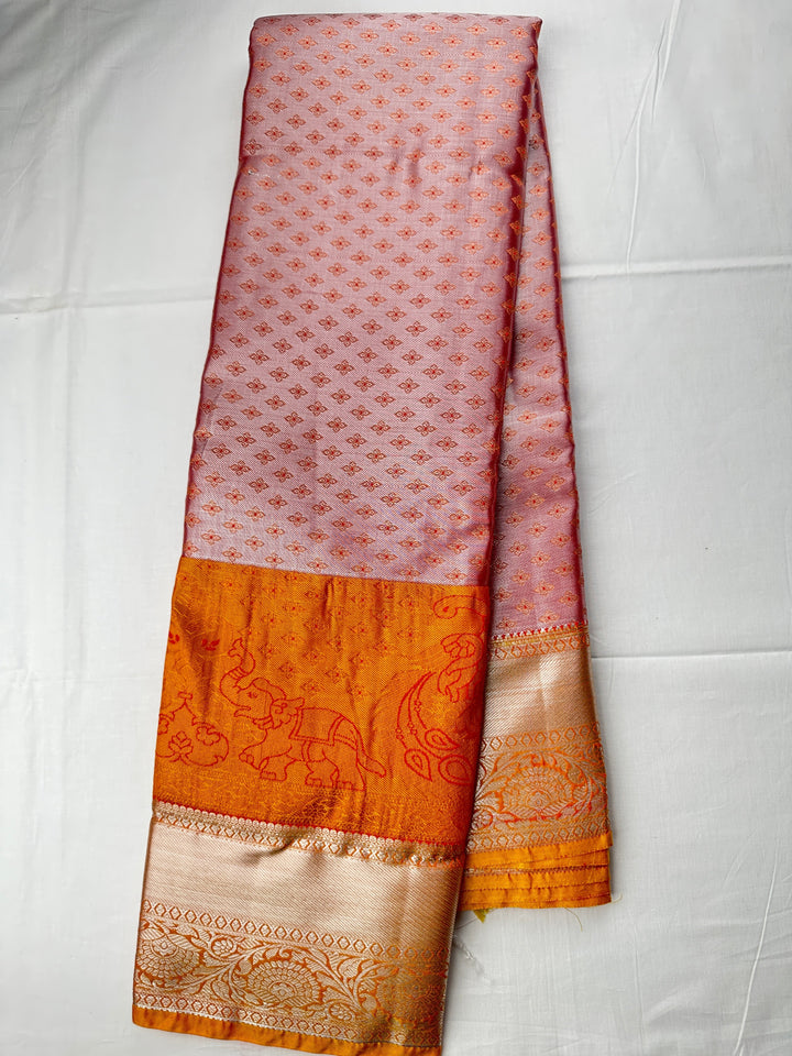 Rich Pink Kanjipuram Silk Saree