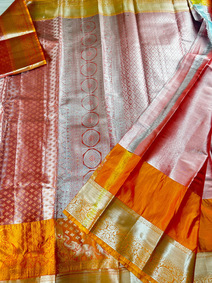 Rich Pink Kanjipuram Silk Saree