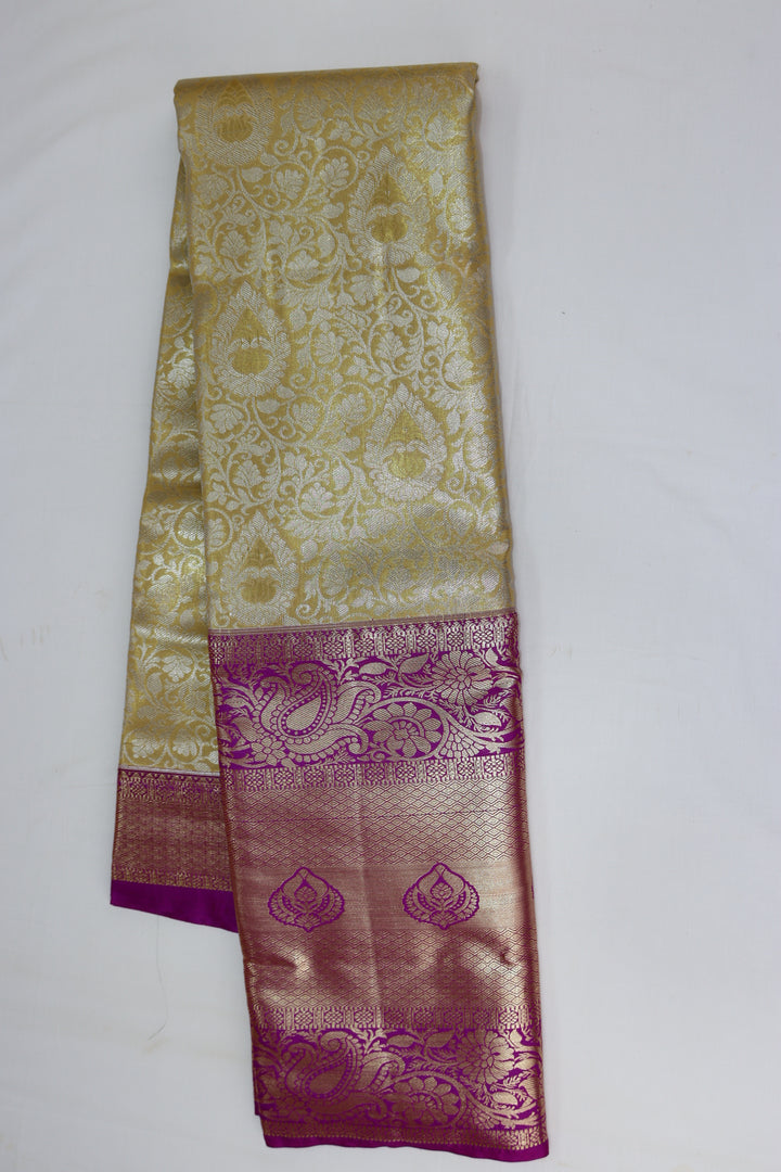 Regal Lime Yellow Kanjipuram Saree