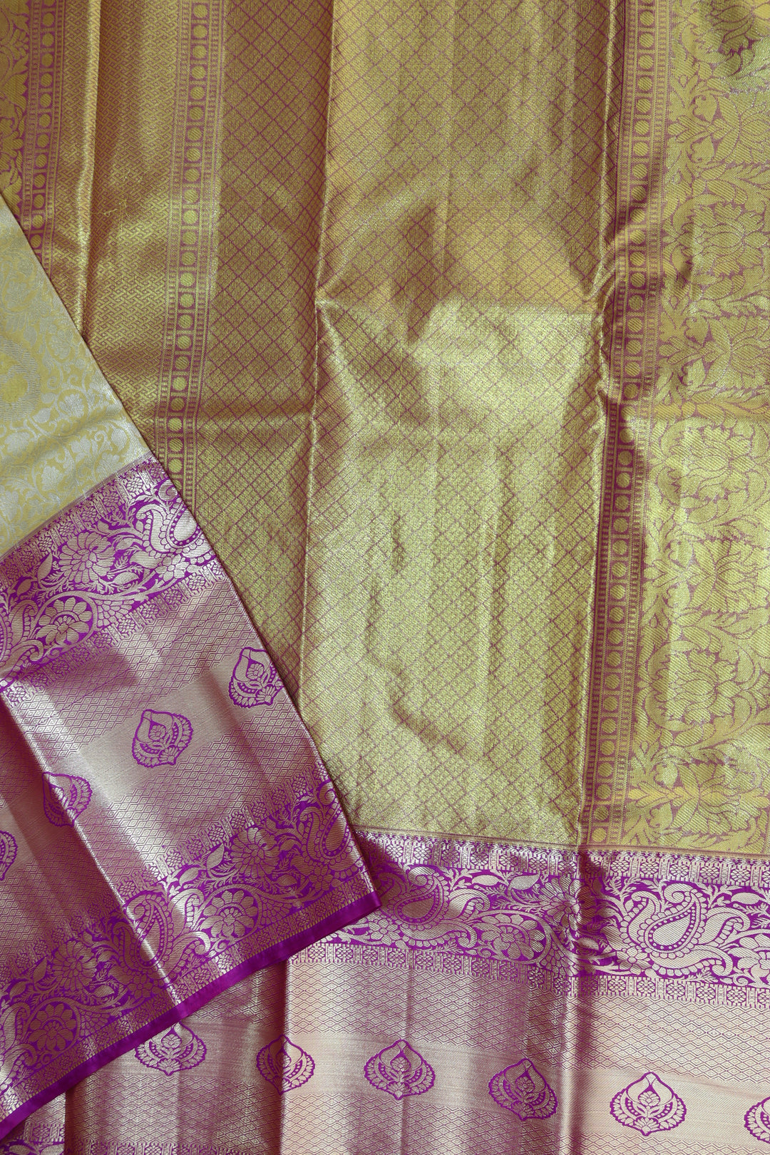 Regal Lime Yellow Kanjipuram Saree