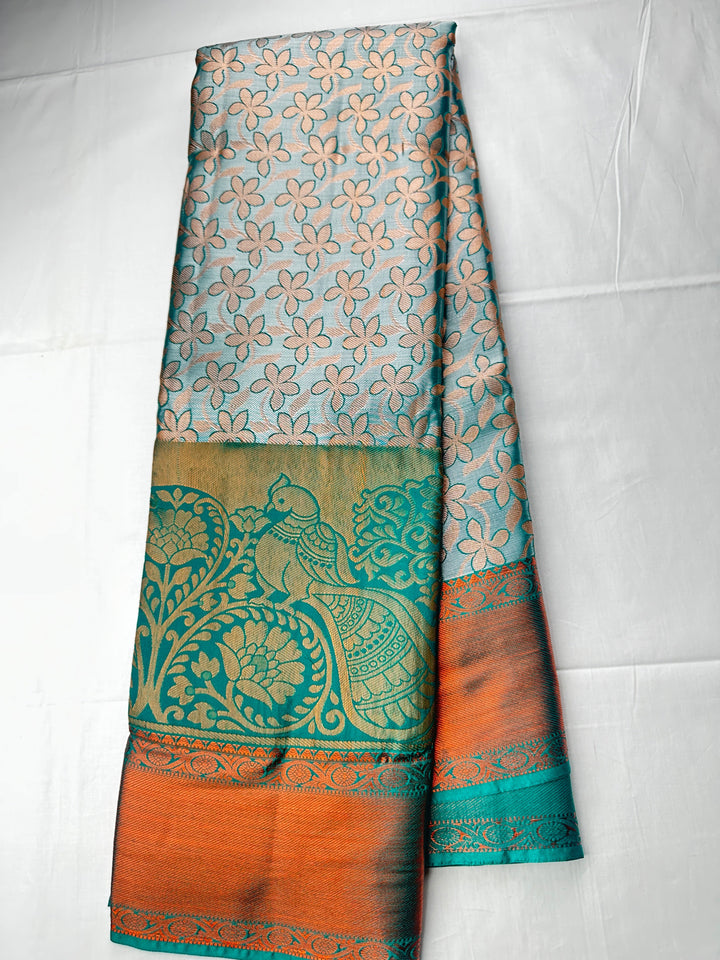 Authentic Blue Kanjipuram Silk Saree