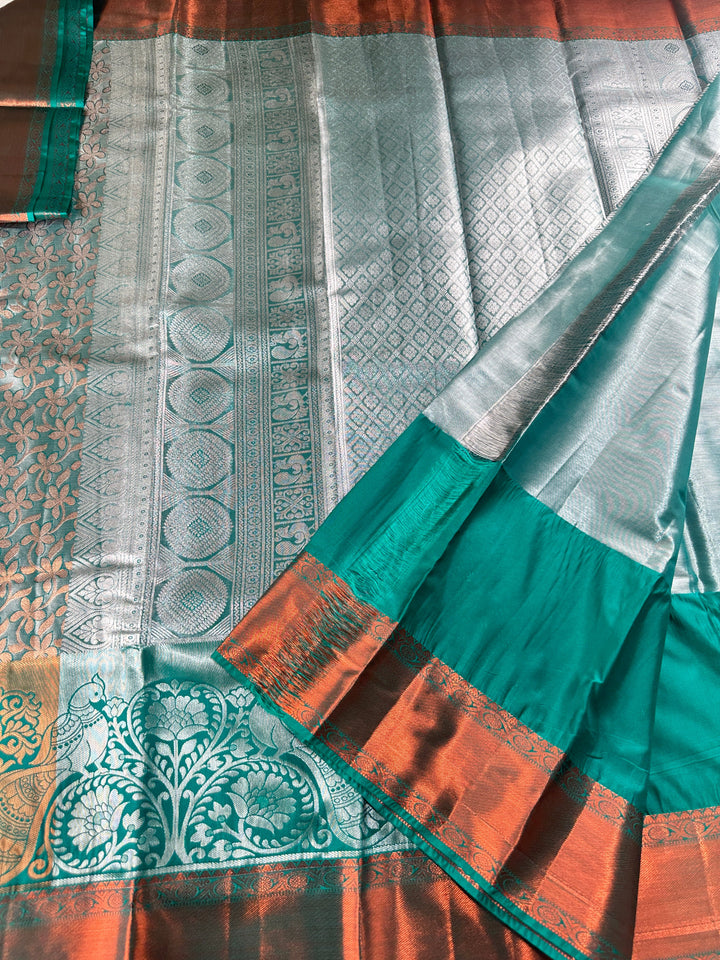 Authentic Blue Kanjipuram Silk Saree