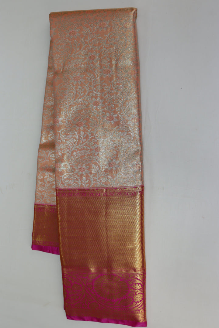 Elegant Peach Kanjipuram Saree