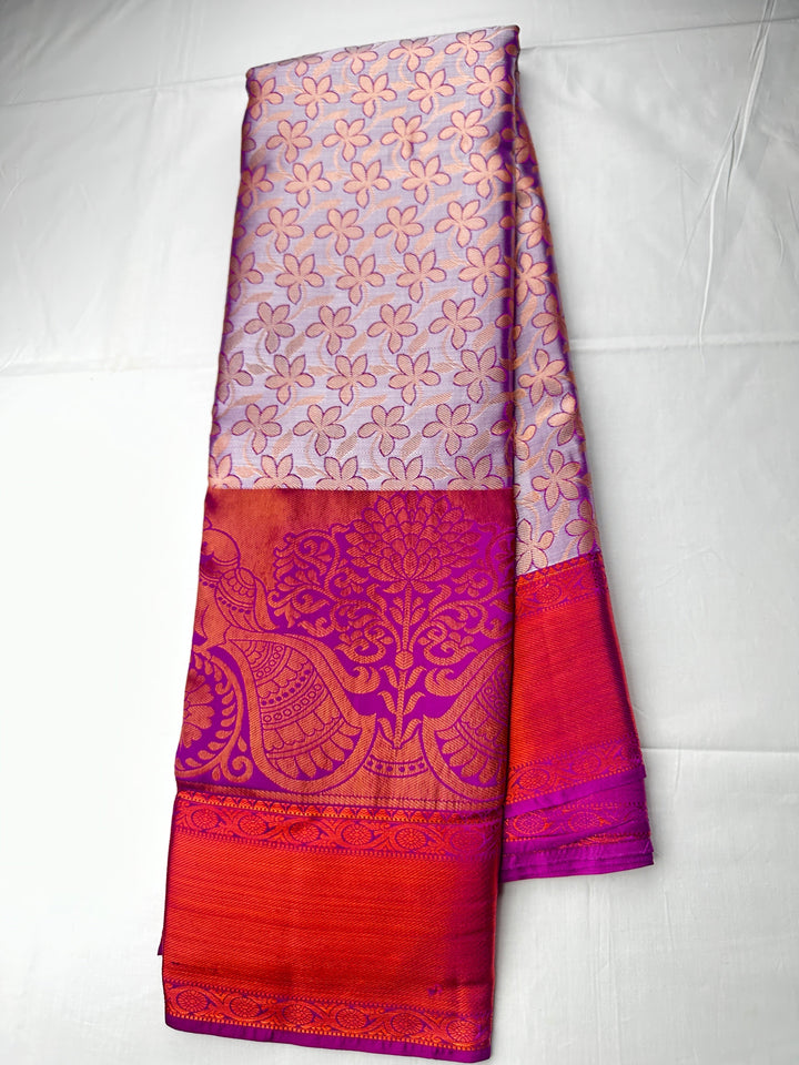 Rich Pink Kanjipuram Silk Saree