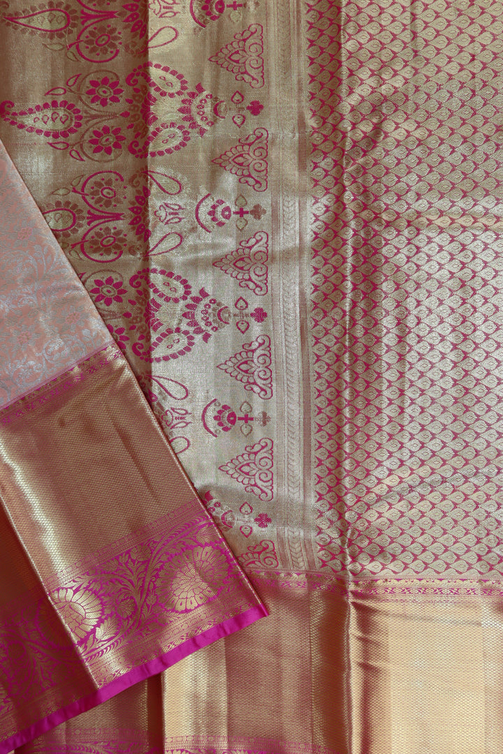 Elegant Peach Kanjipuram Saree