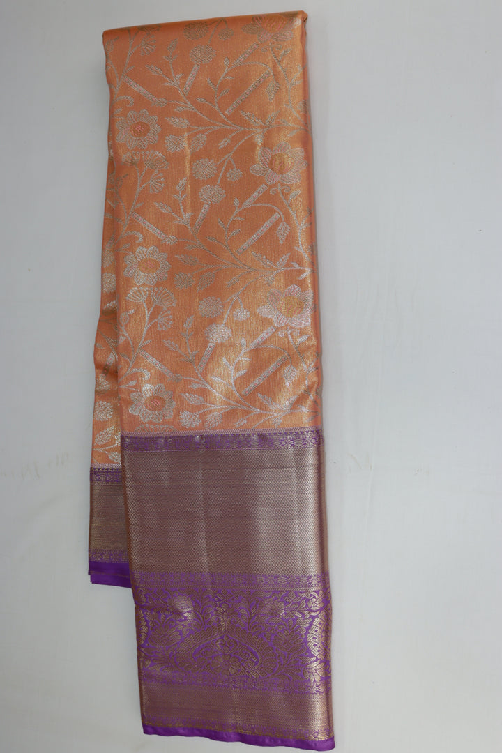 Divine Peach  Kanjipuram Saree