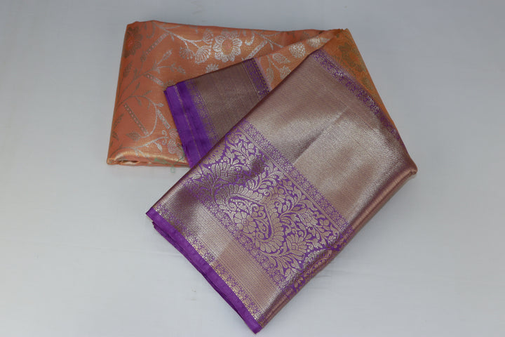 Divine Peach  Kanjipuram Saree