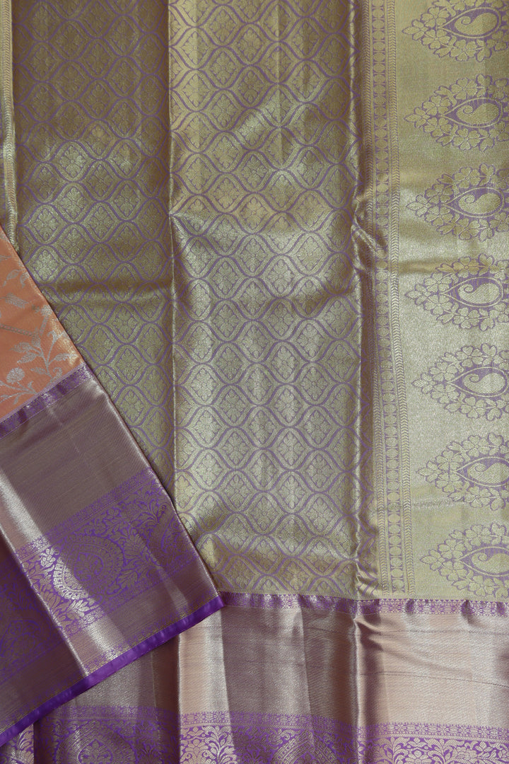 Divine Peach  Kanjipuram Saree