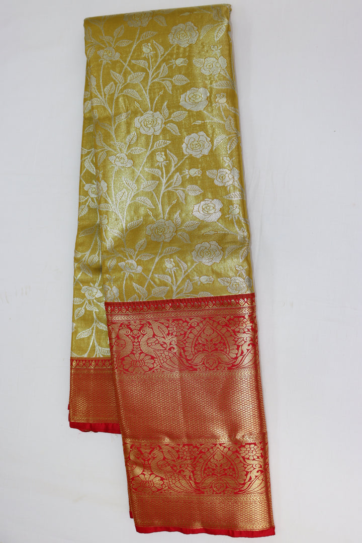 Classic Olive Green Kanjipuram Saree