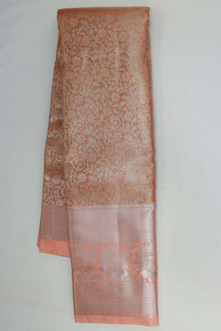 Traditional Peach Pastel Kanjipuram Saree