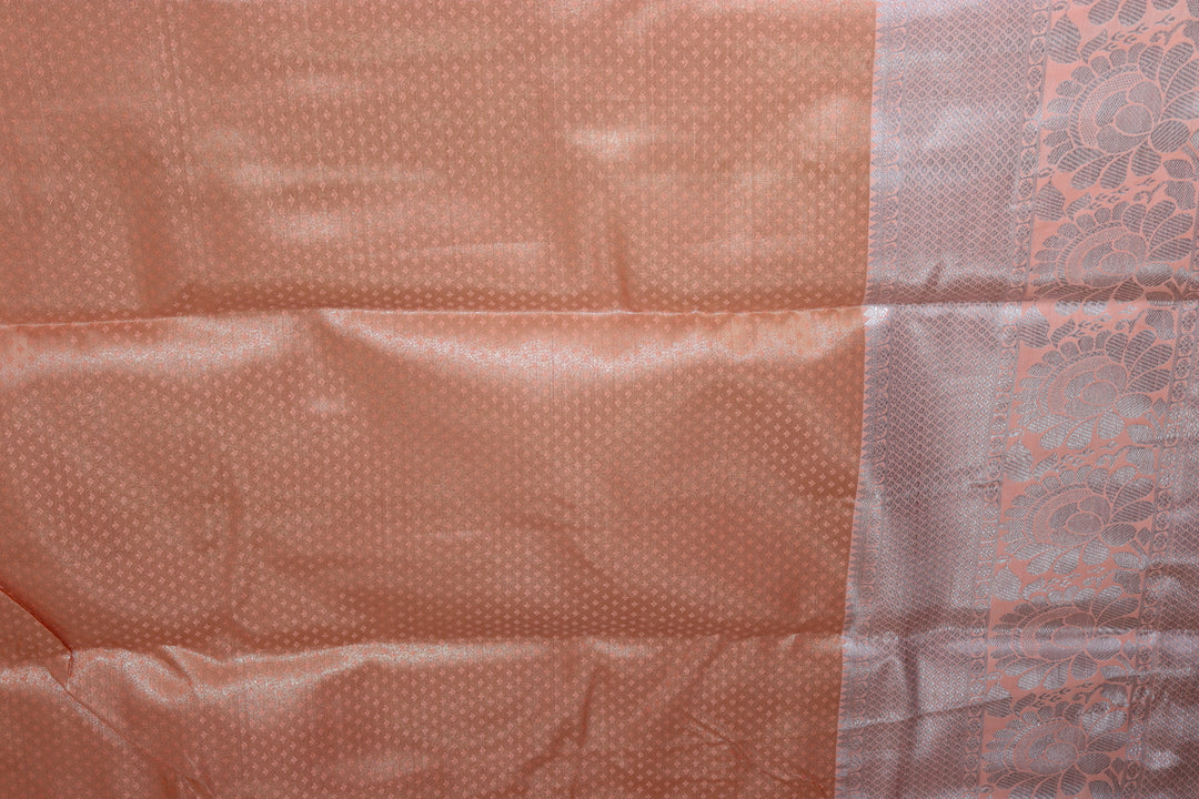 Traditional Peach Pastel Kanjipuram Saree