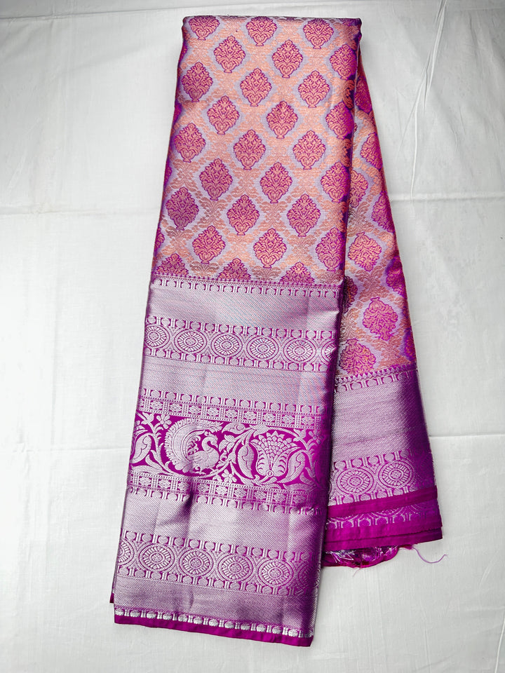 Trendy Pink Kanjipuram Silk Saree