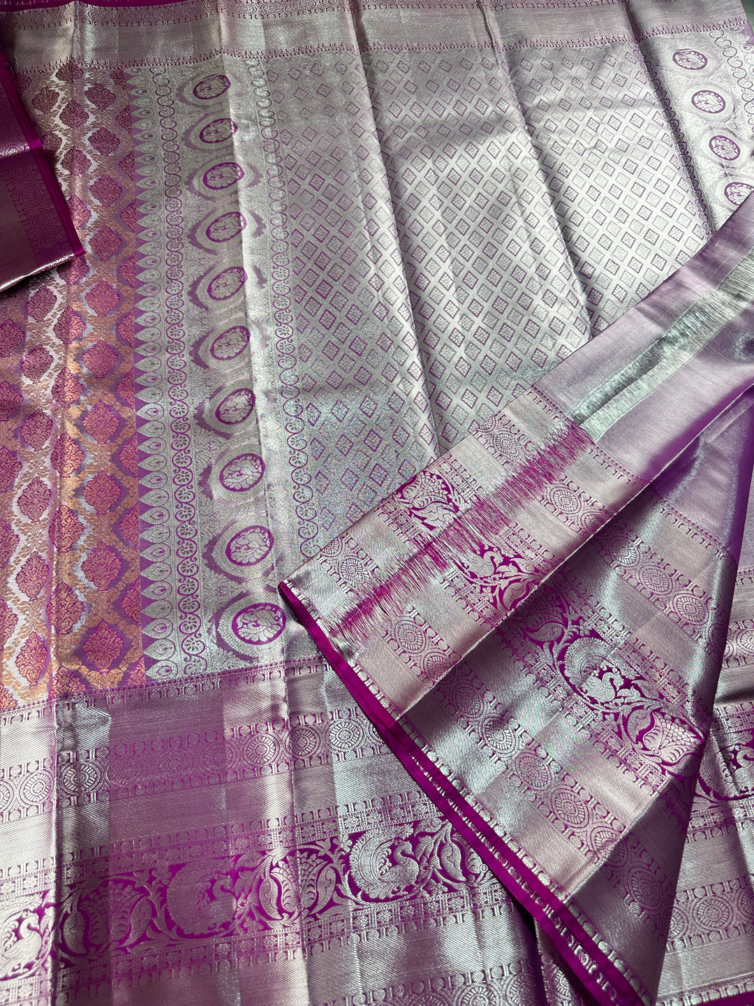 Trendy Pink Kanjipuram Silk Saree