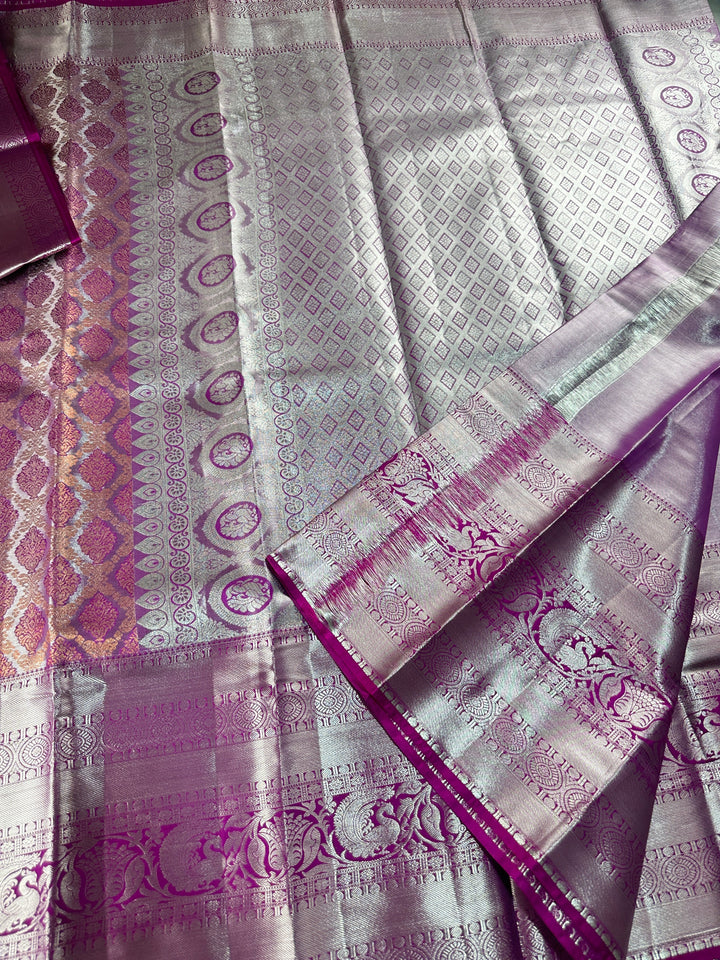 Trendy Pink Kanjipuram Silk Saree