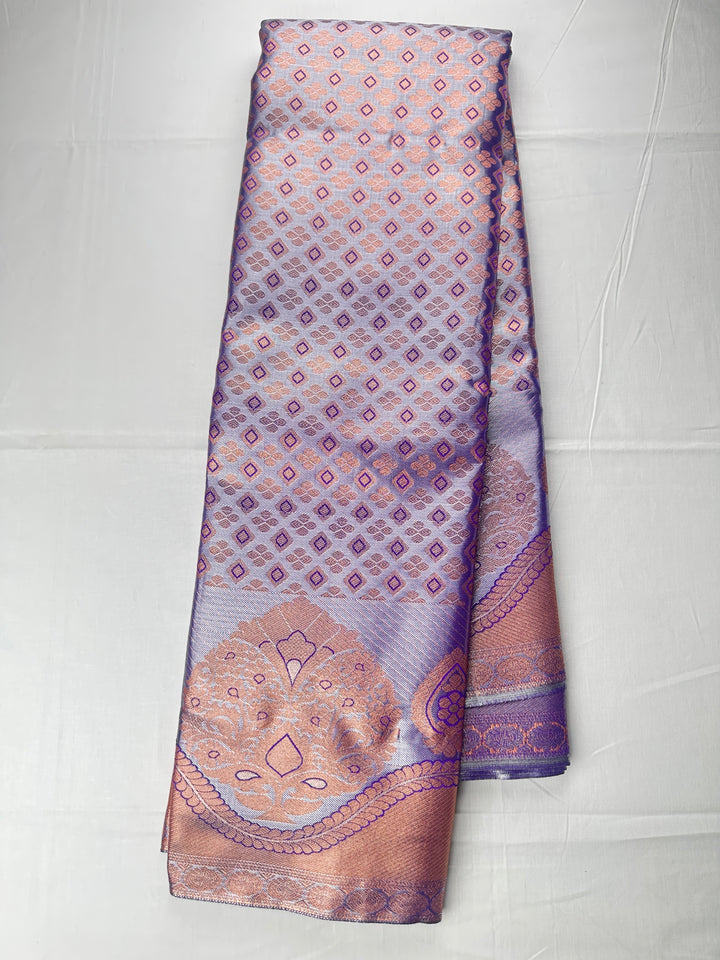 Rich Pastel Violet Kanjipuram Silk Saree