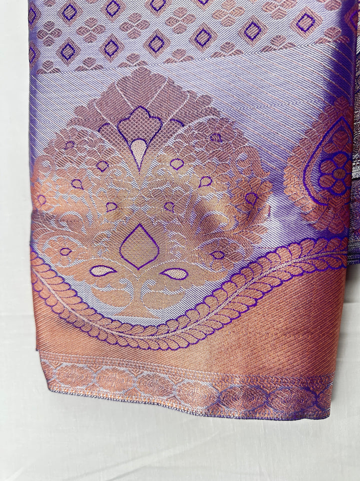 Rich Pastel Violet Kanjipuram Silk Saree