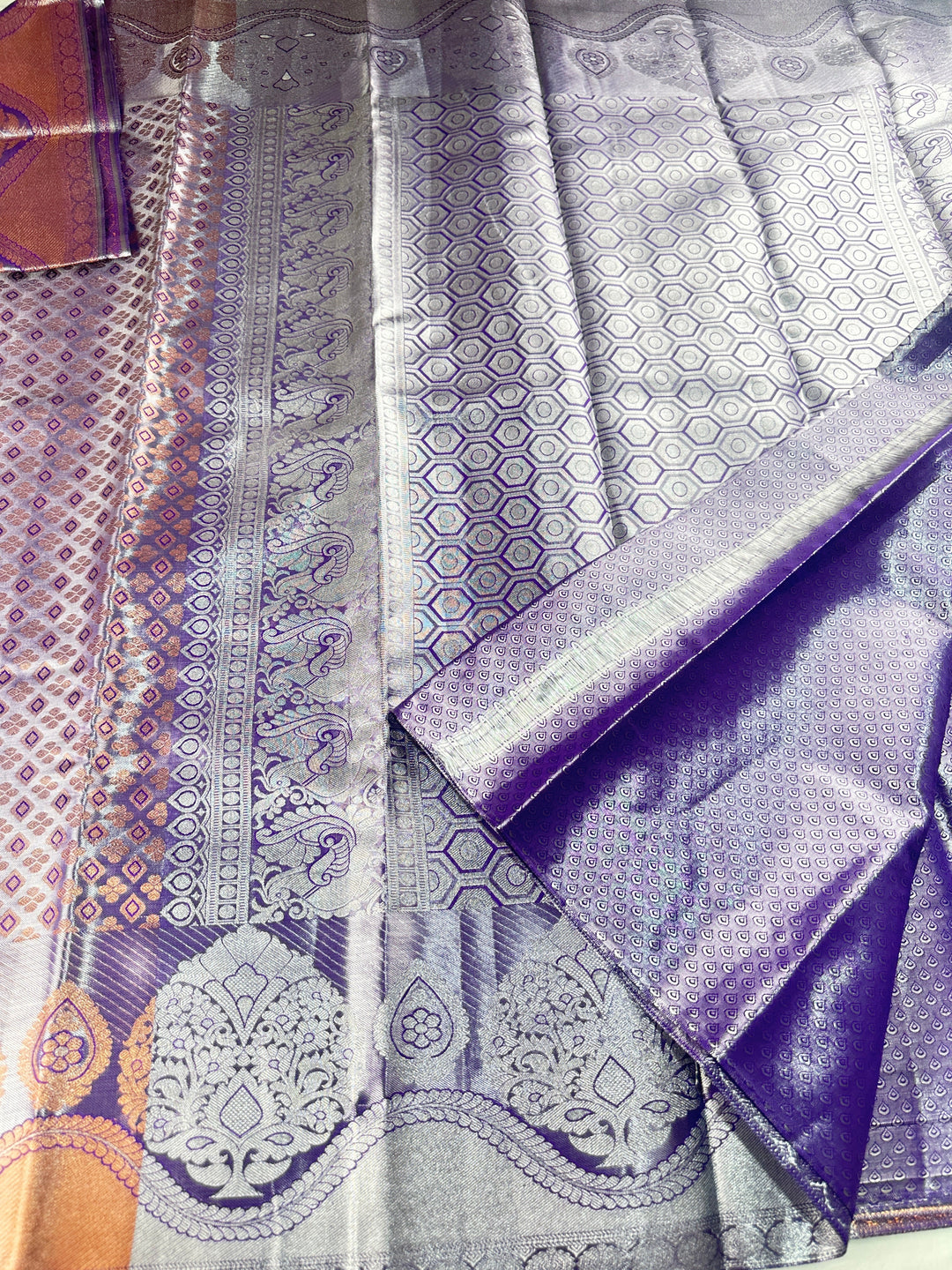 Rich Pastel Violet Kanjipuram Silk Saree