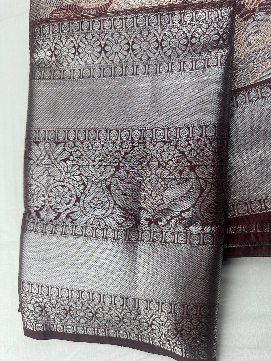 Trendy Brown Kanjipuram Silk Saree