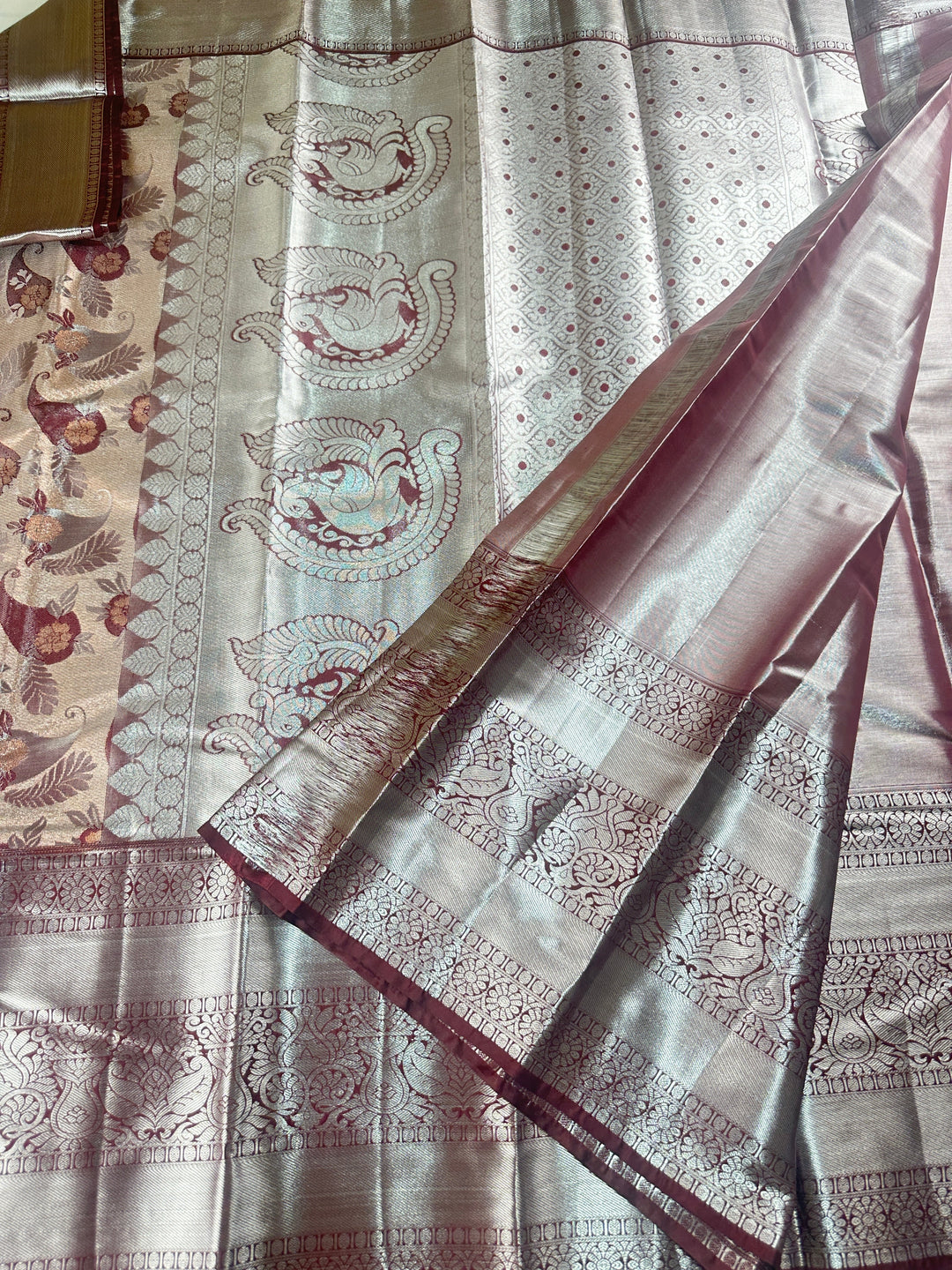 Trendy Brown Kanjipuram Silk Saree